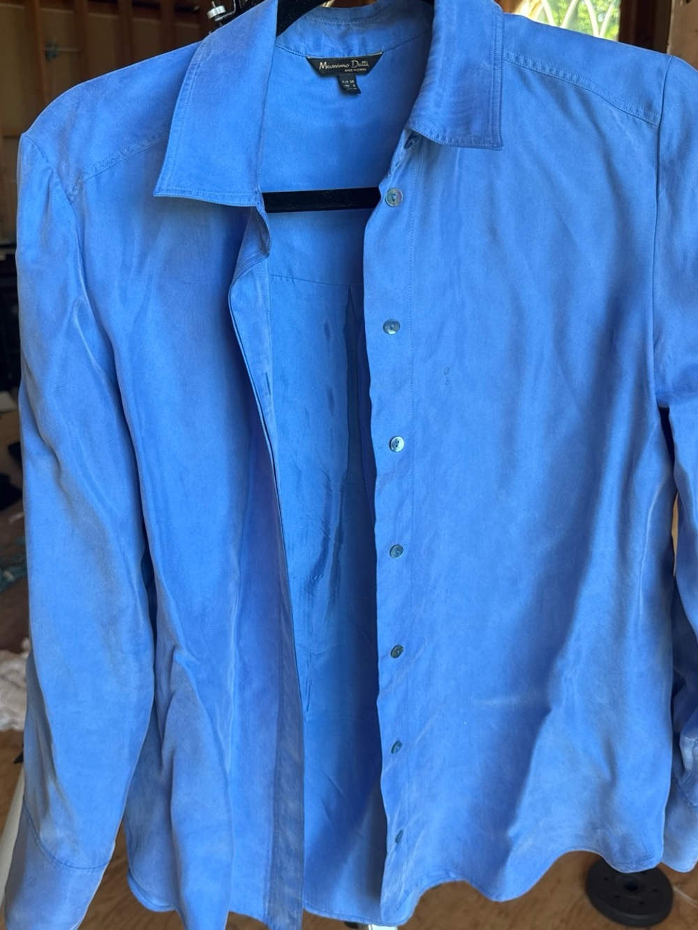 Massimo Dutti Soft Blue Button-Down Shirt